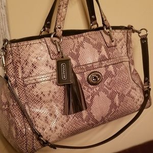 COACH Exotic Snakeskin Embossed Tote Bag